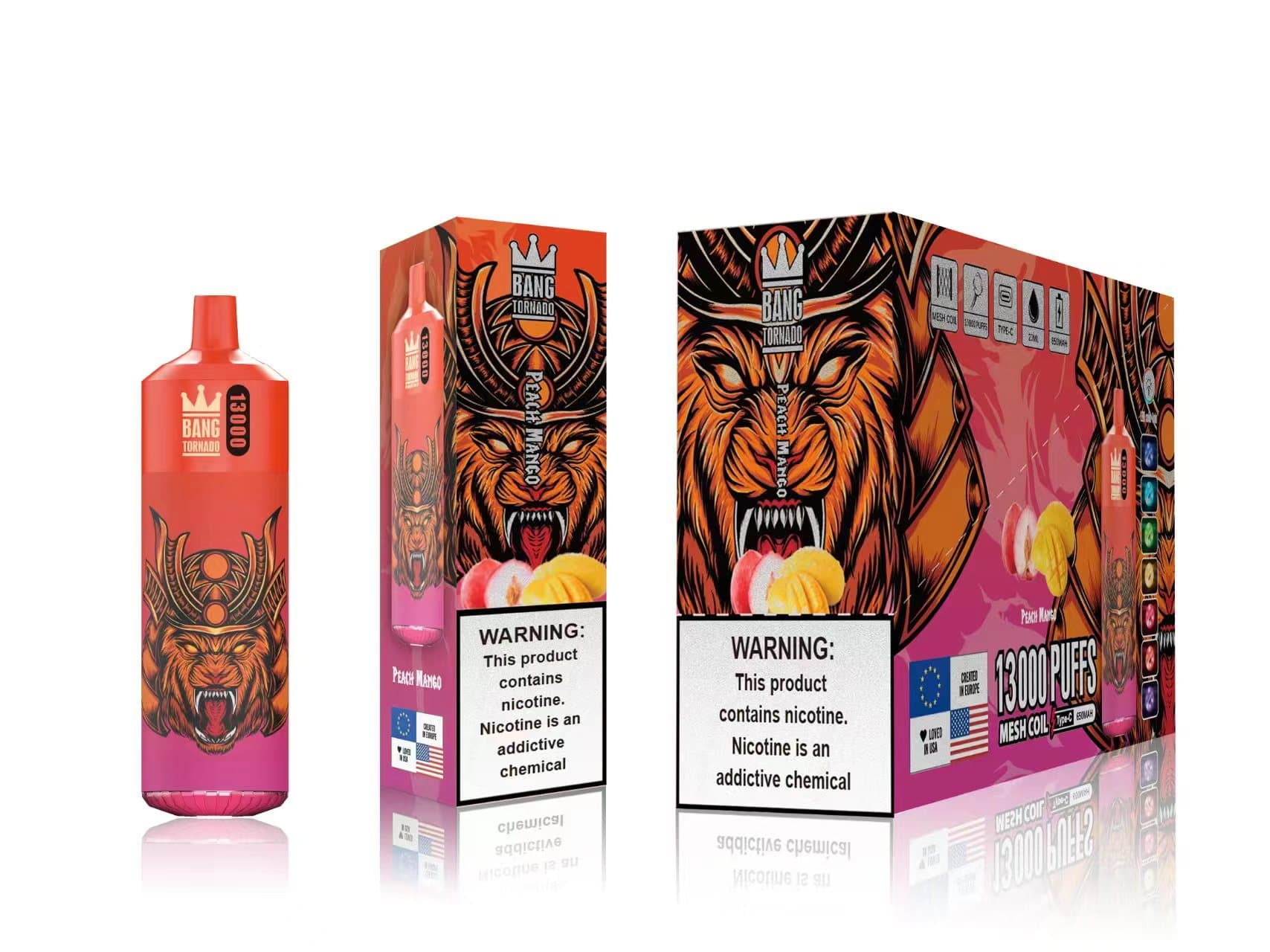 Bang tornado 13k Puffs 0% 2% 3% 5% Nicotine Rechargeable
