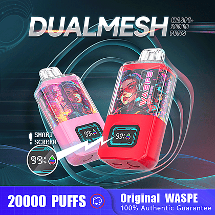 WASPE 20000 20K Puffs 0% 2% 3% 5% Nicotine LCD Display Rechargeable Disposable Vape
