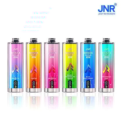 Vaporizadores coloridos JNR Shisha Hookah Max con varios sabores.