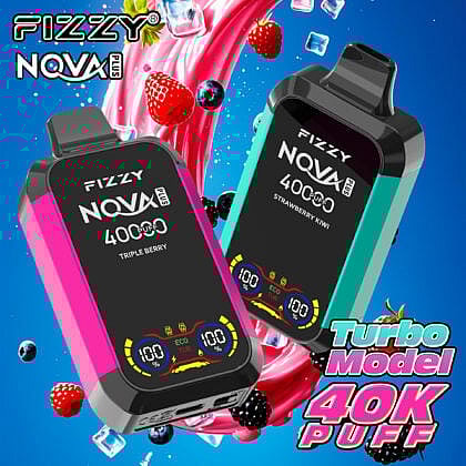 Los dispositivos de vapeo Fizzy Nova Plus Turbo Model ofrecen una bobina de malla doble, modos Eco/Turbo, pantalla LCD, batería de 850 mAh y 12 sabores para una experiencia de vapeo premium.
