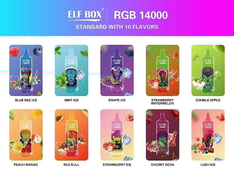ELF BOX 14000 bouffées 0% 2% 5% Nicotine Rechargeable Disposable Pod