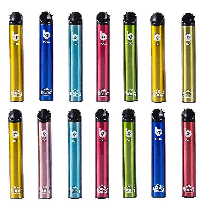 Colorful disposable vape pens arranged in three rows.