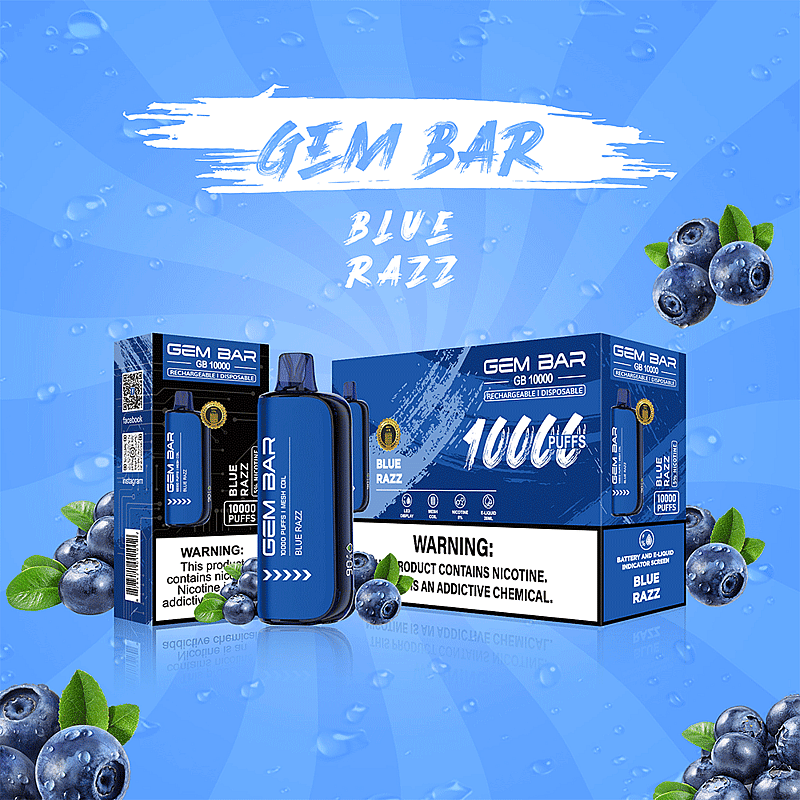 GEM BAR 10000 Puffs Styrka 5% Elektronisk cigarett Engångspenna för Vape