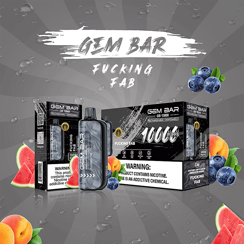 GEM BAR 10000 Puffs Styrka 5% Elektronisk cigarett Engångspenna för Vape