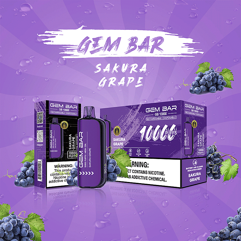 GEM BAR 10000 Puffs Styrka 5% Elektronisk cigarett Engångspenna för Vape