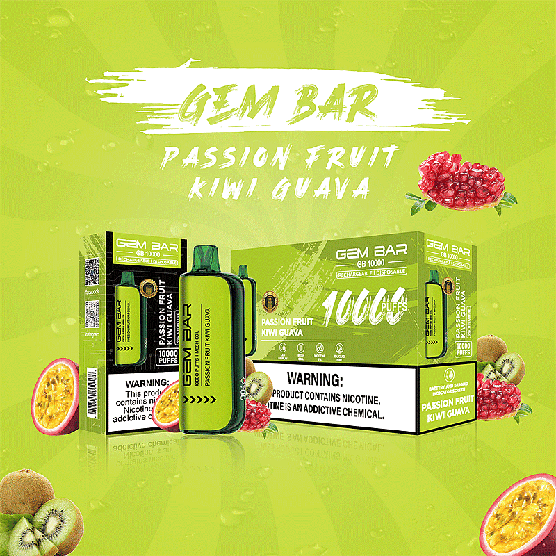 GEM BAR 10000 Puffs Styrka 5% Elektronisk cigarett Engångspenna för Vape