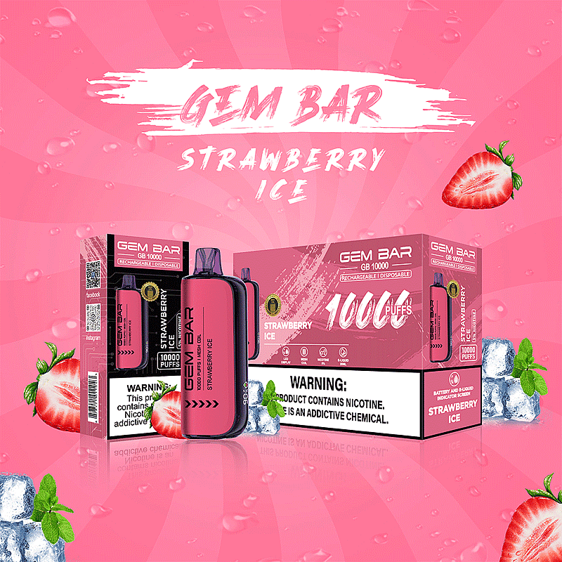 GEM BAR 10000 Puffs Styrka 5% Elektronisk cigarett Engångspenna för Vape