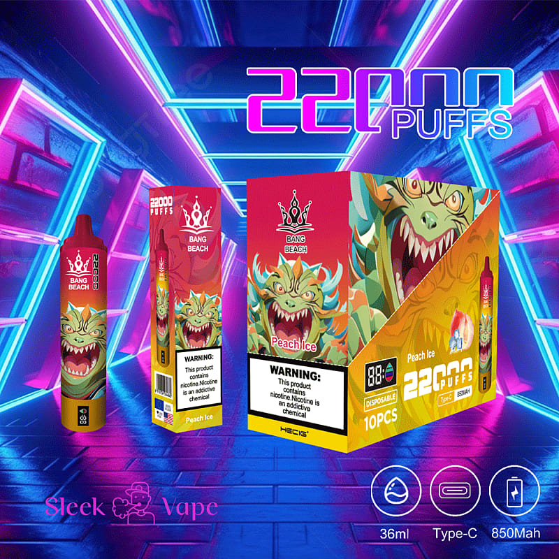 Bang Beach 22000 Puffs 0% 2% 3% 5% Nikotin LED-Anzeige neue elektronische Zigarette Stift