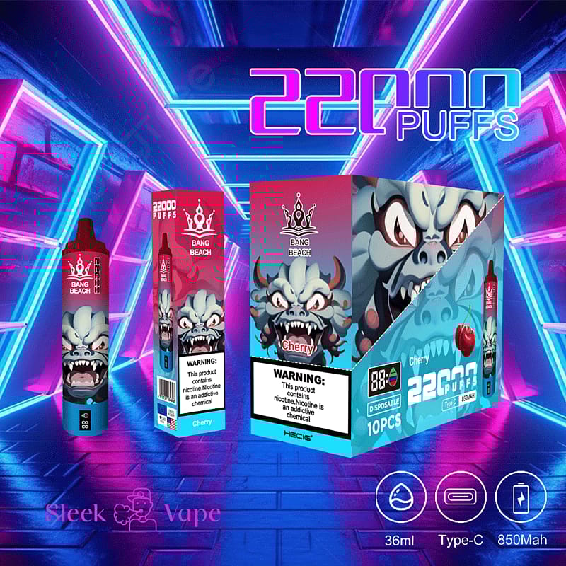 Bang Beach 22000 Puffs 0% 2% 3% 5% Nikotin LED-Anzeige neue elektronische Zigarette Stift