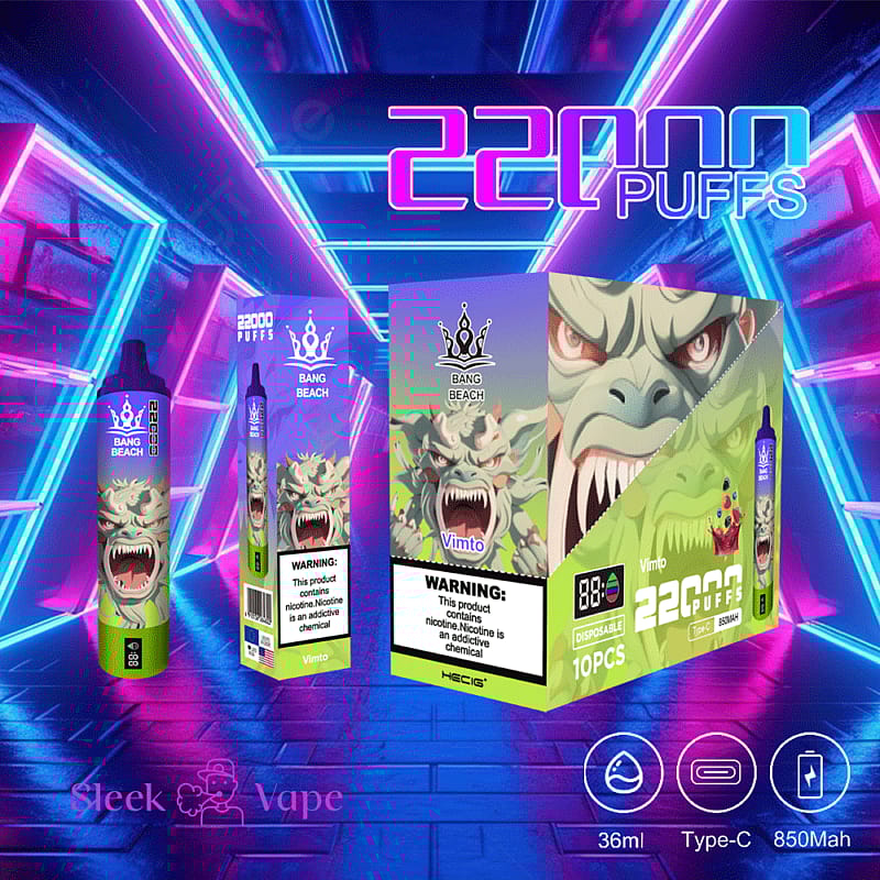 Bang Beach 22000 Puffs 0% 2% 3% 5% Nikotin LED-Anzeige neue elektronische Zigarette Stift
