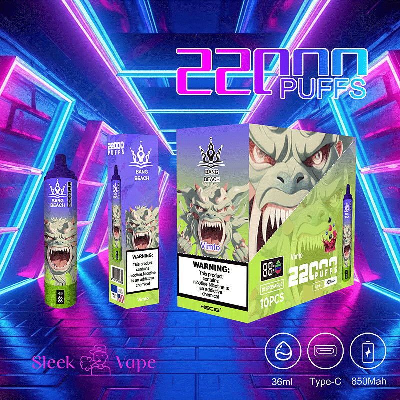 Bang Beach 22000 bouffées 0% 2% 3% 5% Nicotine LED Display New Electronic Cigarette Pen