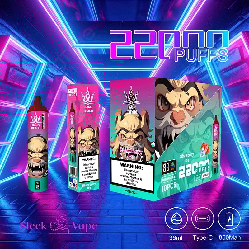 Bang Beach 22000 Puffs 0% 2% 3% 5% Nikotin LED-Anzeige neue elektronische Zigarette Stift