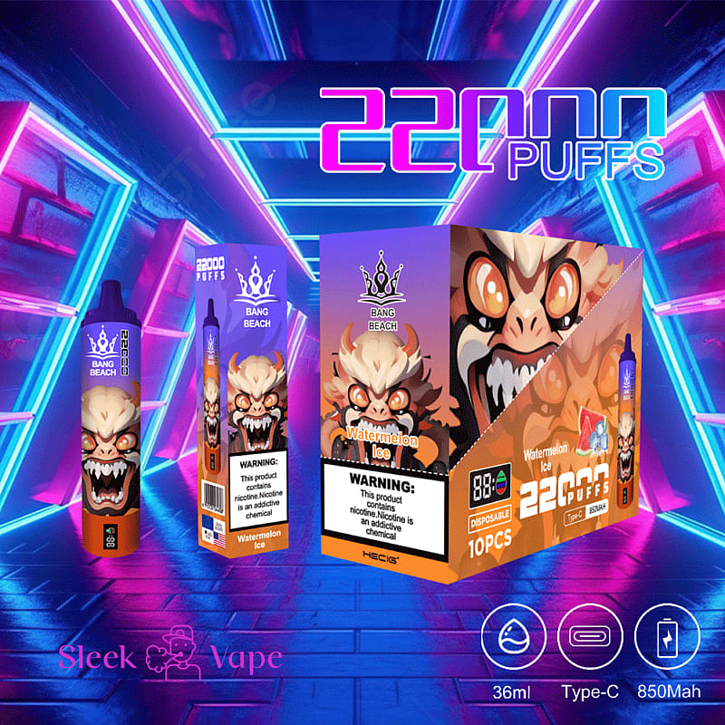Bang Beach 22000 Puffs 0% 2% 3% 5% Nikotin LED-Anzeige neue elektronische Zigarette Stift
