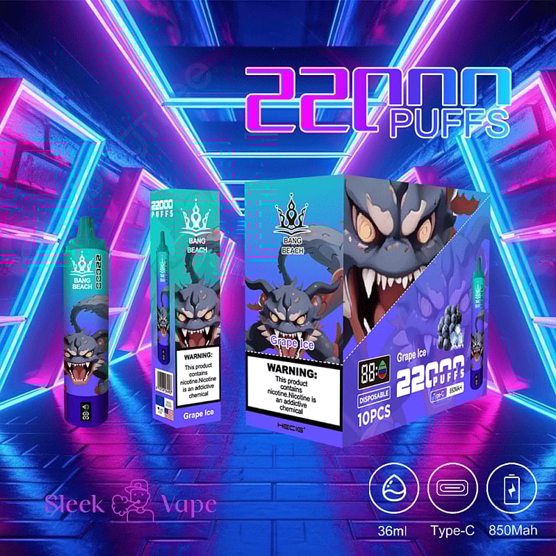 Bang Beach 22000 Puffs 0% 2% 3% 5% Nikotin LED-Anzeige neue elektronische Zigarette Stift