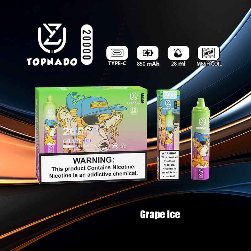 UZY Tornado 20000 soffi 0% 2% 3% 5% Nicotina Display LED Nuova penna per sigaretta elettronica