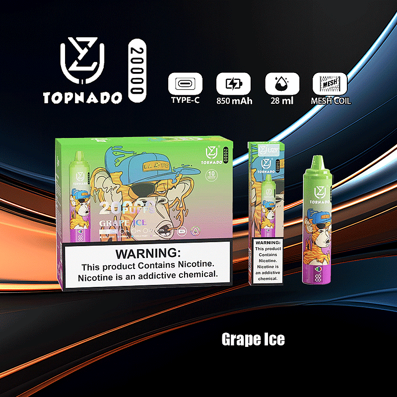 UZY Tornado 20000 Puffs 0% 2% 3% 5% Nicotine LED Display New Electronic Cigarette Pen