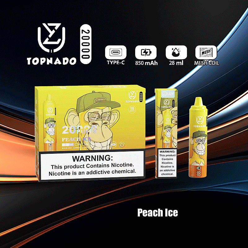 UZY Tornado 20000 Puffs 0% 2% 3% 5% Nicotine LED Display New Electronic Cigarette Pen