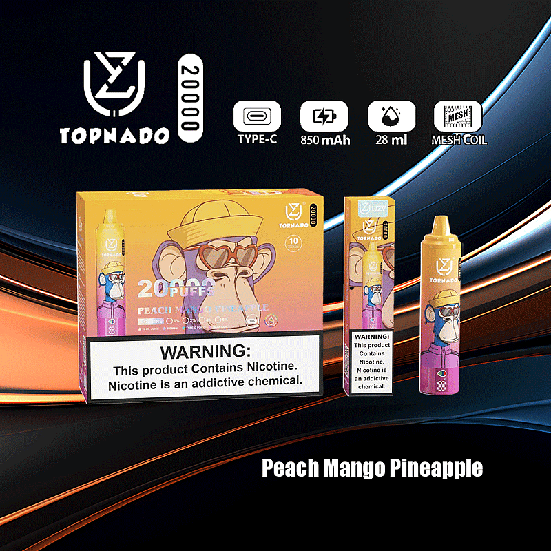 UZY Tornado 20000 Puffs 0% 2% 3% 5% Nicotine LED Display New Electronic Cigarette Pen