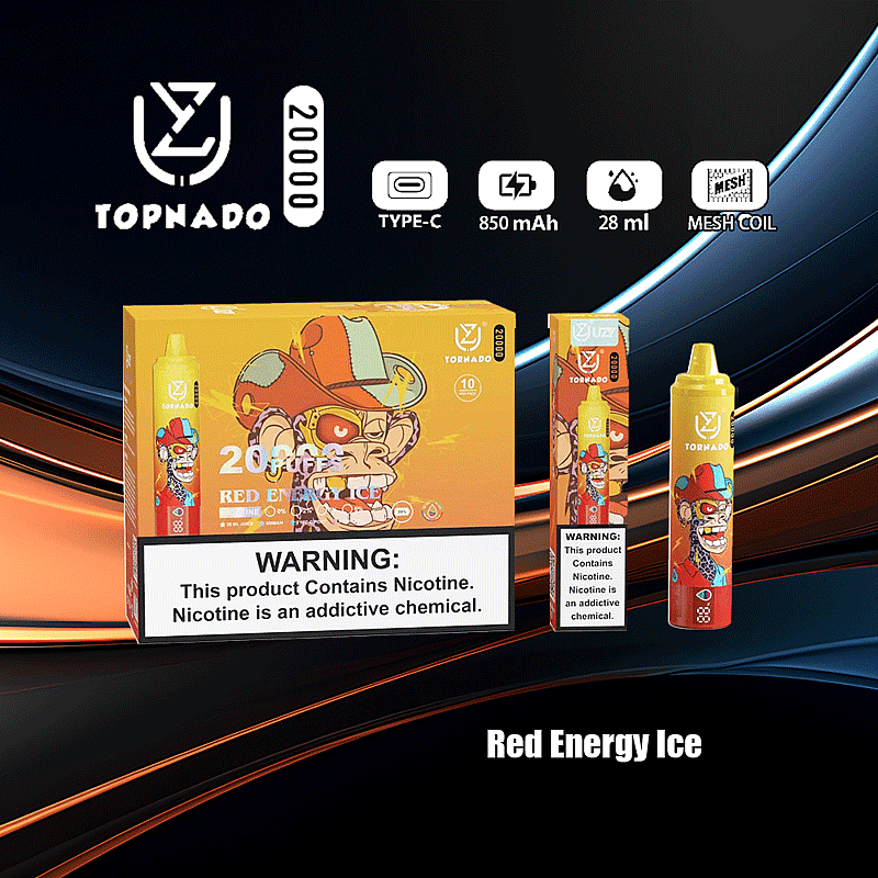 UZY Tornado 20000 Puffs 0% 2% 3% 5% Nicotine LED Display New Electronic Cigarette Pen