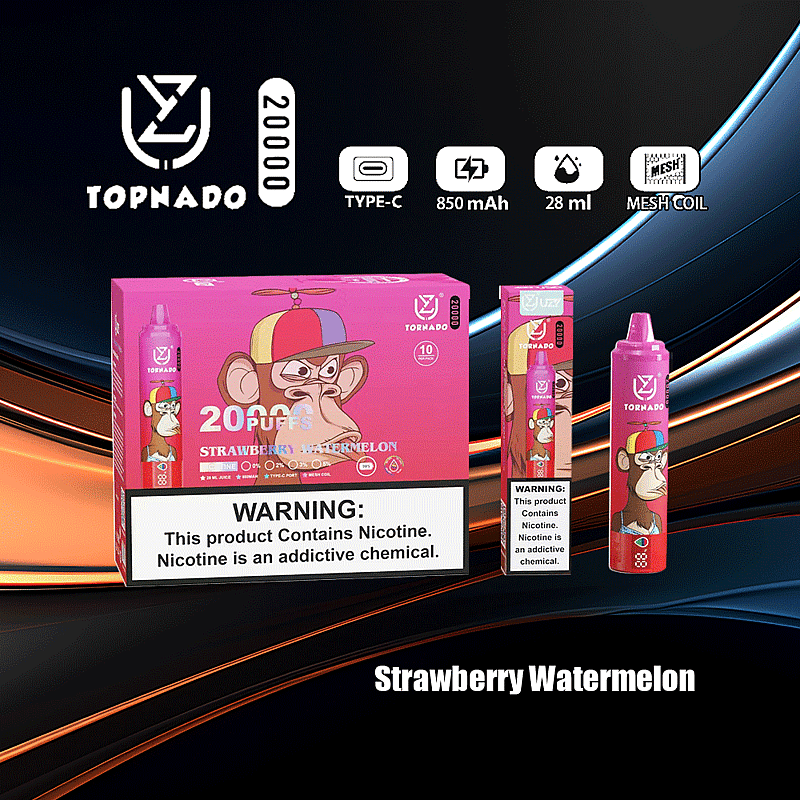UZY Tornado 20000 Puffs 0% 2% 3% 5% Nicotine LED Display New Electronic Cigarette Pen