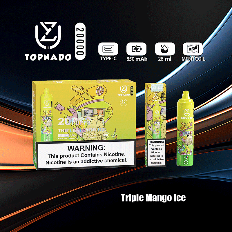 UZY Tornado 20000 Puffs 0% 2% 3% 5% Nicotine LED Display New Electronic Cigarette Pen