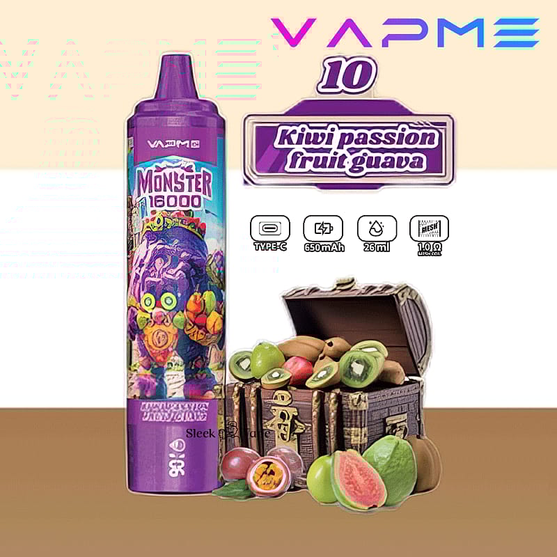 VAPME Monster 16000 bouffées 2% 5% Nicotine LED Display New Electronic Cigarette Pen