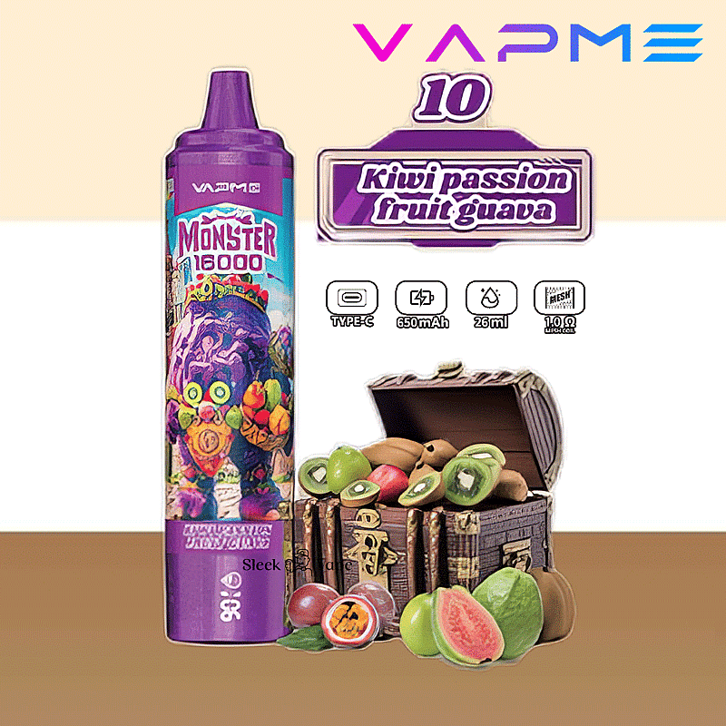 VAPME Monster 16000 Puffs 2% 5% Nicotine LED Display New Electronic Cigarette Pen