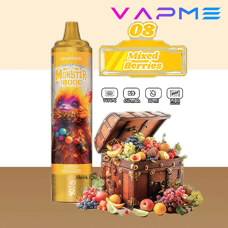 VAPME Monster 16000 Puffs 2% 5% Nicotine LED Display New Electronic Cigarette Pen