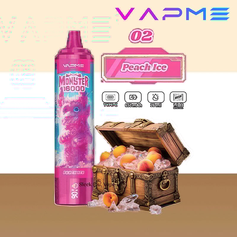 VAPME Monster 16000 bouffées 2% 5% Nicotine LED Display New Electronic Cigarette Pen