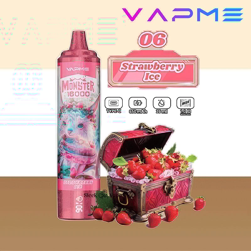 VAPME Monster 16000 bouffées 2% 5% Nicotine LED Display New Electronic Cigarette Pen