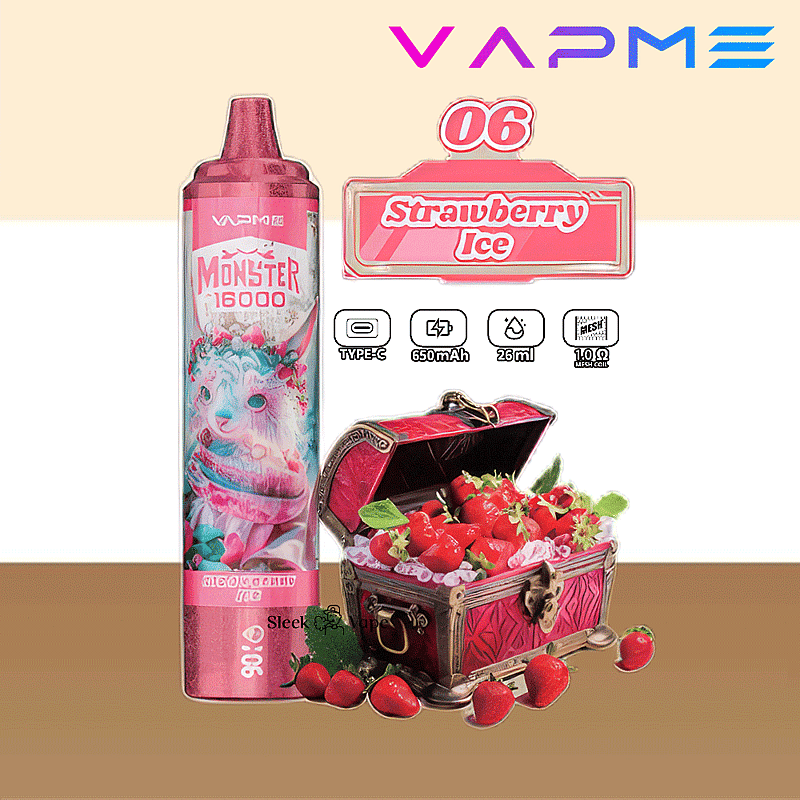 VAPME Monster 16000 Puffs 2% 5% Nicotine LED Display New Electronic Cigarette Pen