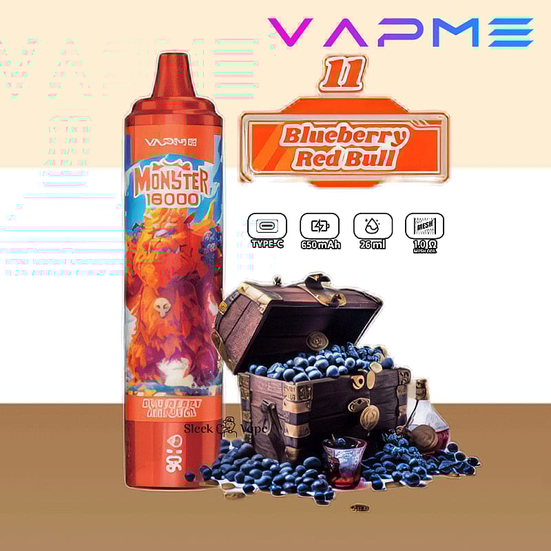 VAPME Monster 16000 bouffées 2% 5% Nicotine LED Display New Electronic Cigarette Pen