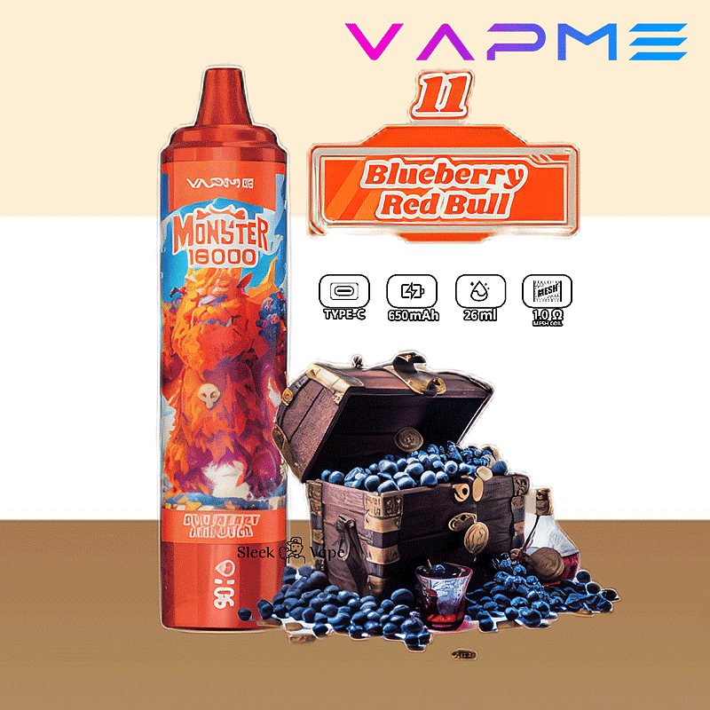 VAPME Monster 16000 Puffs 2% 5% Nicotine LED Display New Electronic Cigarette Pen