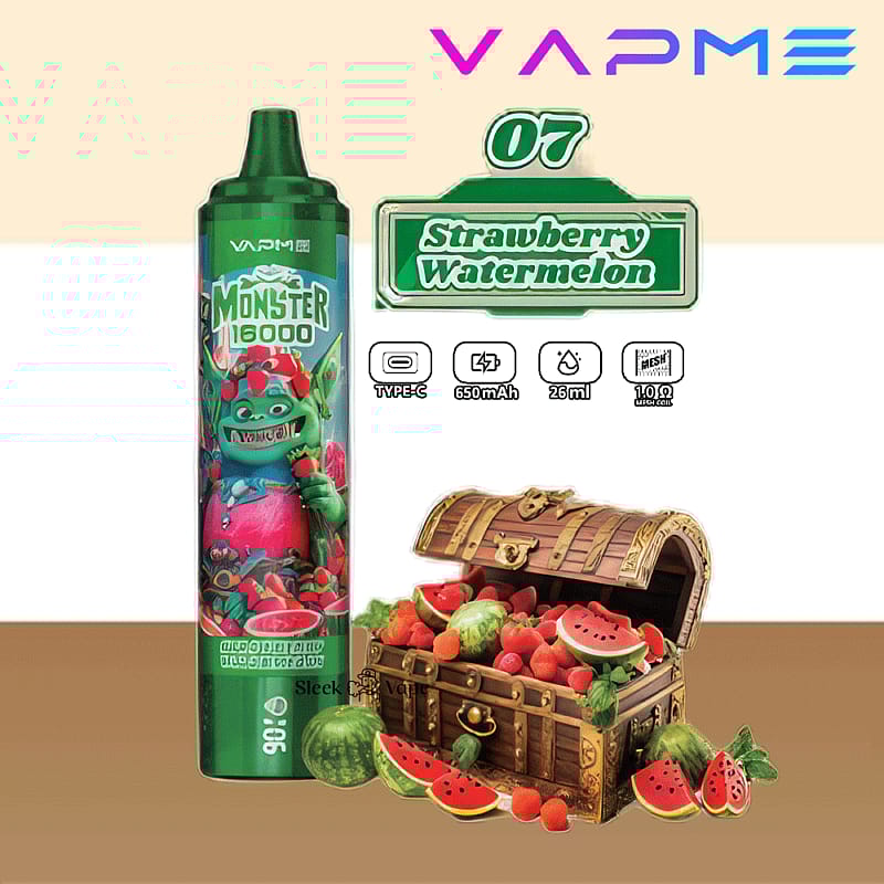 VAPME Monster 16000 bouffées 2% 5% Nicotine LED Display New Electronic Cigarette Pen