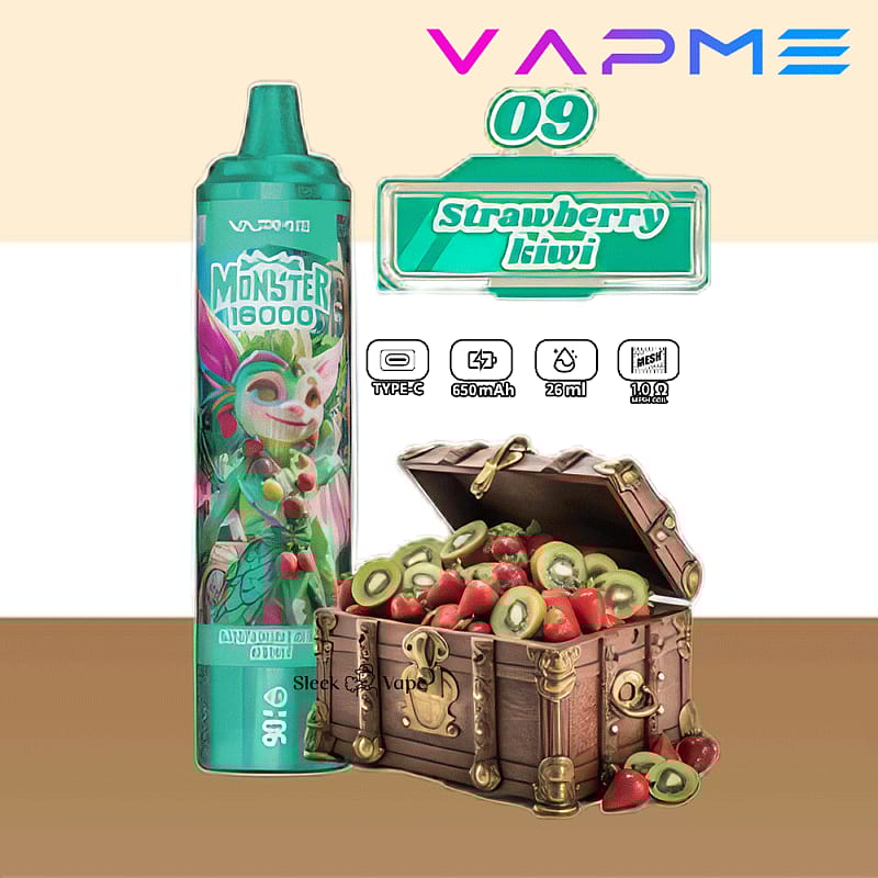 VAPME Monster 16000 bouffées 2% 5% Nicotine LED Display New Electronic Cigarette Pen