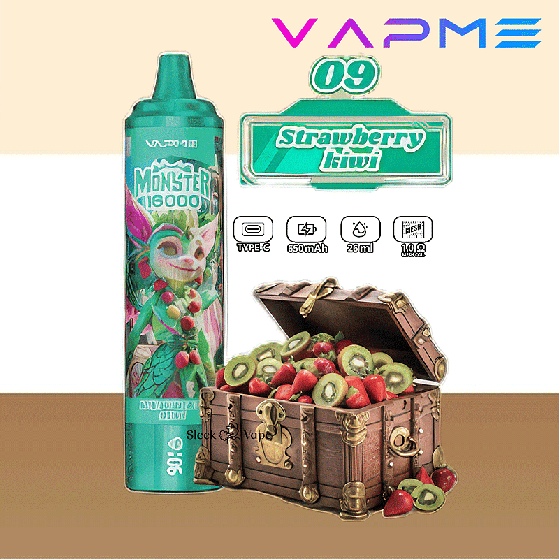 VAPME Monster 16000 Puffs 2% 5% Nicotine LED Display New Electronic Cigarette Pen