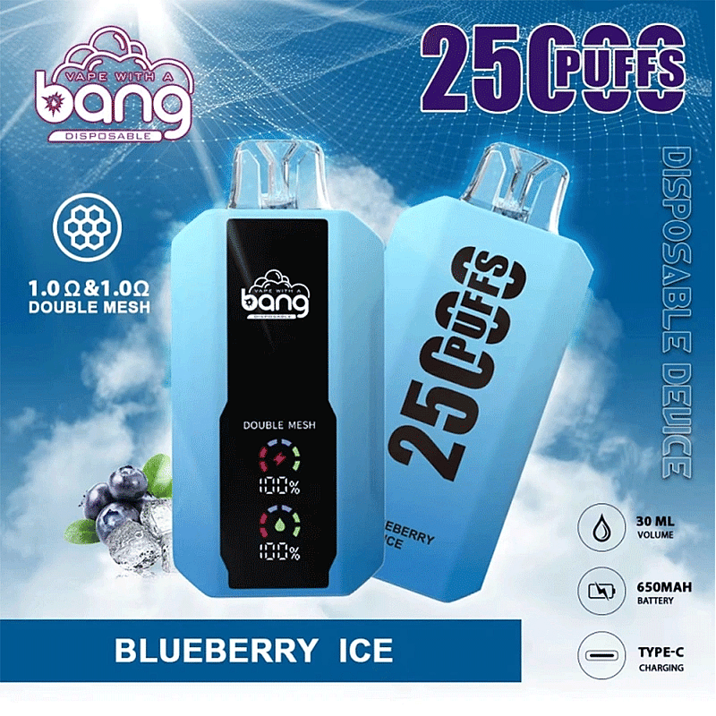 Bang 25000 25k Puffs 0% 2% 3% 5% Nicotine New LED Display Disposable Vape