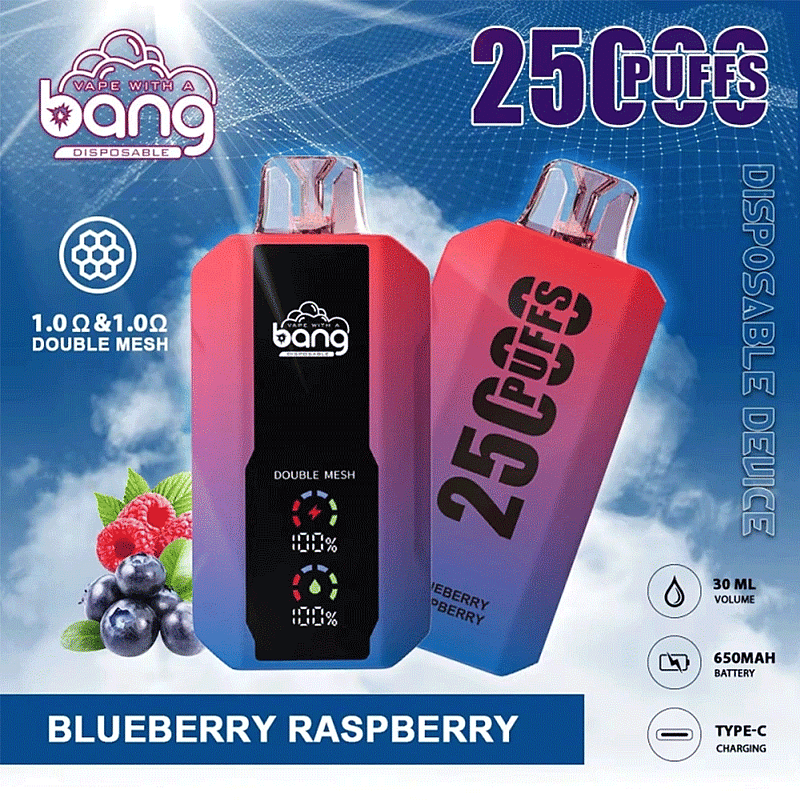 Bang 25000 25k Puffs 0% 2% 3% 5% Nicotine New LED Display Disposable Vape