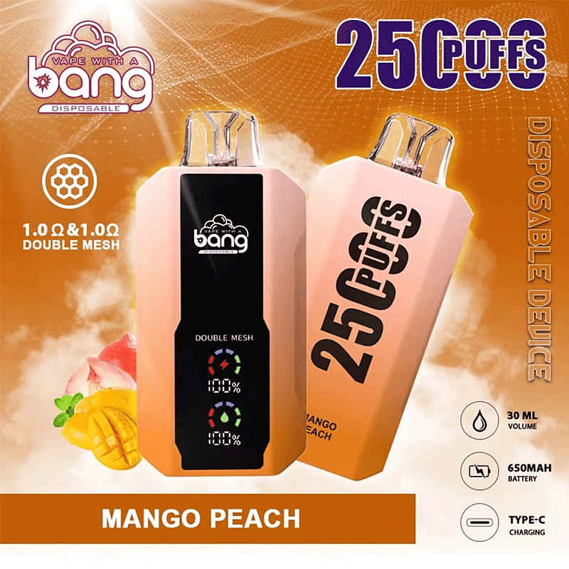 Bang 25000 25k Puffs 0% 2% 3% 5% Nicotine New LED Display Disposable Vape