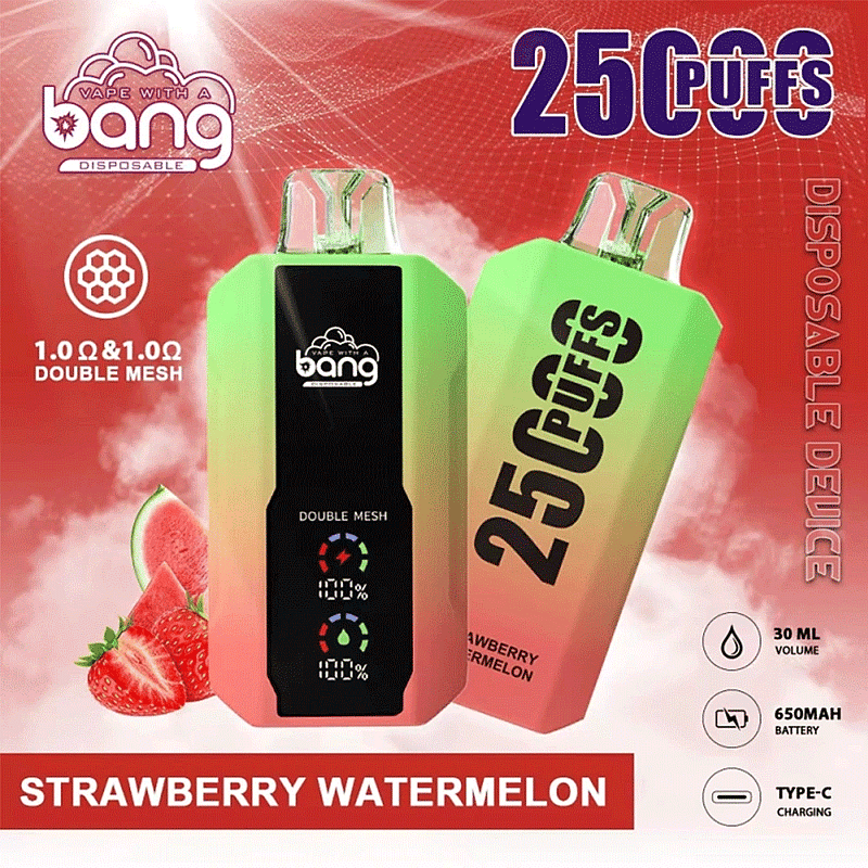 Bang 25000 25k Puffs 0% 2% 3% 5% Nicotine New LED Display Disposable Vape
