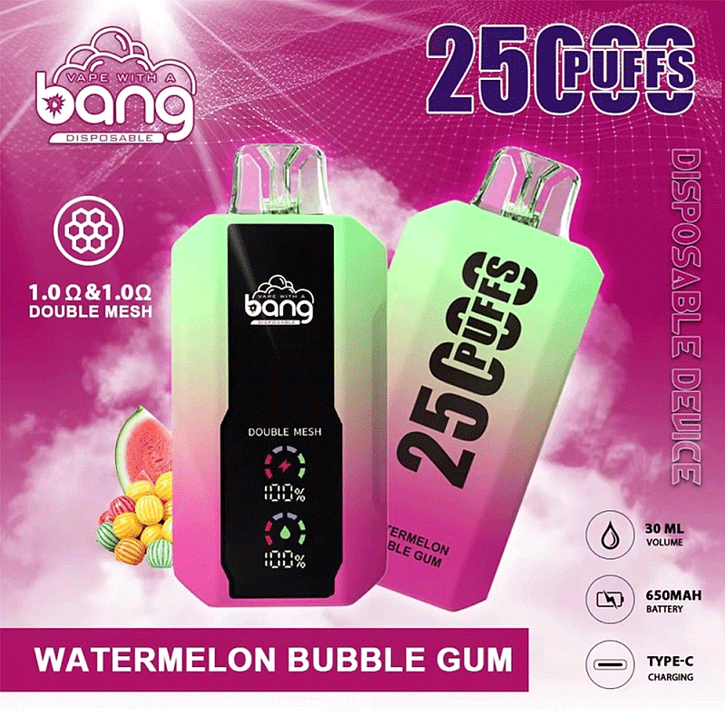 Bang 25000 25k Puffs 0% 2% 3% 5% Nicotine New LED Display Disposable Vape