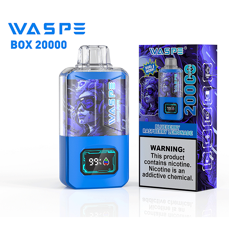 WASPE 20000 20K Puffs 0% 2% 3% 5% Nicotina Pantalla LCD Recargable Vape Desechable