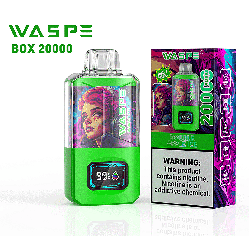 WASPE 20000 20K Puffs 0% 2% 3% 5% Nicotina Pantalla LCD Recargable Vape Desechable