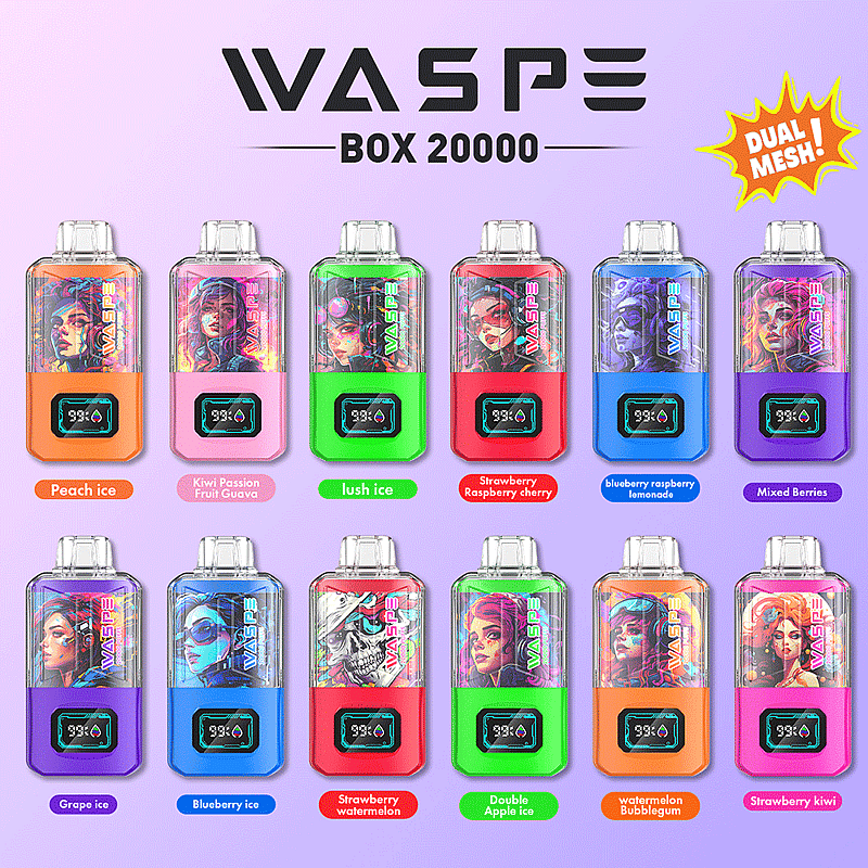 WASPE 20000 20K Puffs 0% 2% 3% 5% Nicotina Pantalla LCD Recargable Vape Desechable