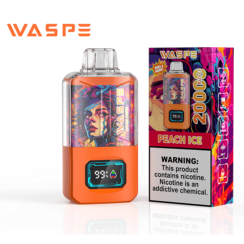 WASPE 20000 20K Puffs 0% 2% 3% 5% Nicotina Pantalla LCD Recargable Vape Desechable