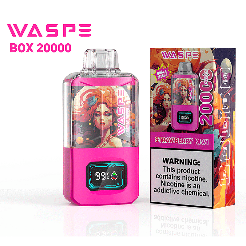 WASPE 20000 20K Puffs 0% 2% 3% 5% Nicotina Pantalla LCD Recargable Vape Desechable
