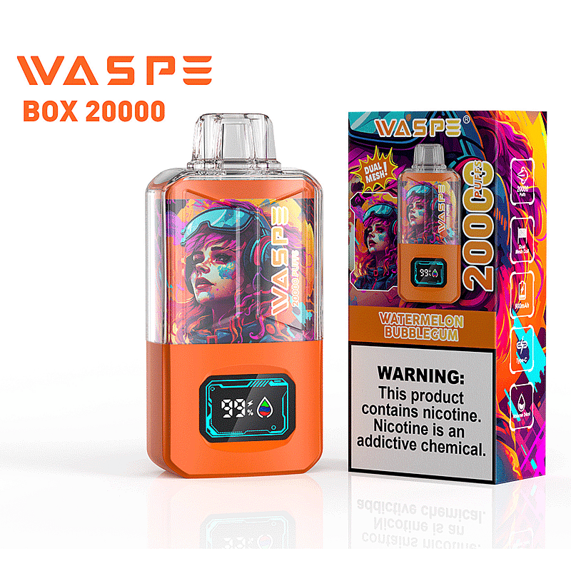WASPE 20000 20K Puffs 0% 2% 3% 5% Nicotina Pantalla LCD Recargable Vape Desechable