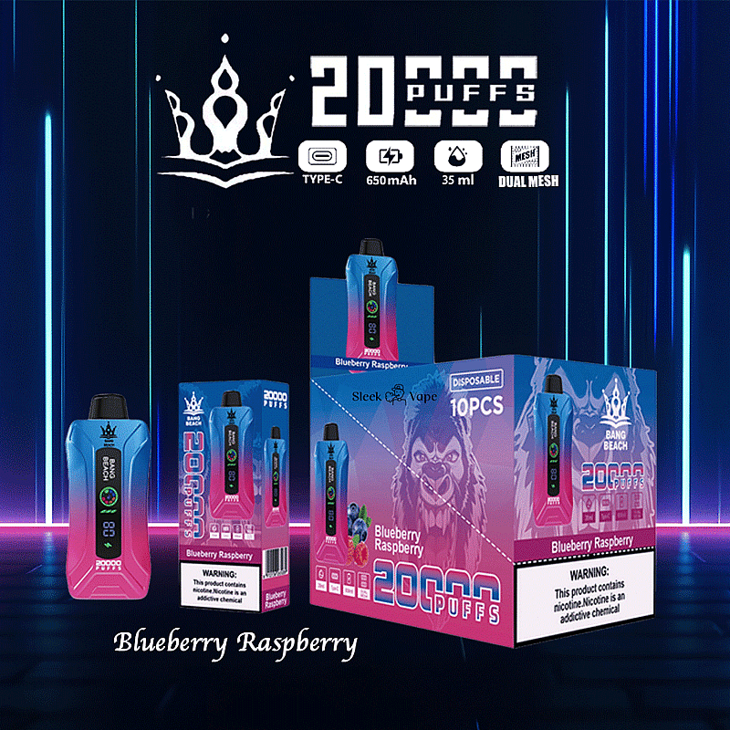 Bang Beach 20000 20K Puffs 0% 2% 3% 5% Nikotin Neue LED-Anzeige Einweg Vape