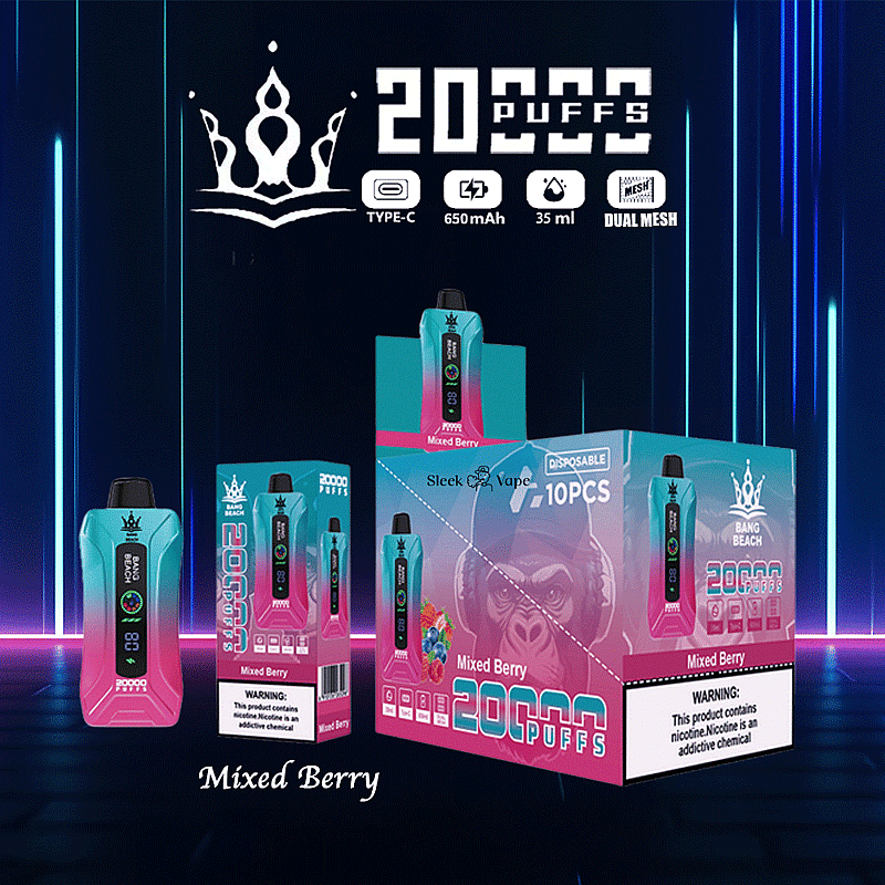 Bang Beach 20000 20K Puffs 0% 2% 3% 5% Nikotin Neue LED-Anzeige Einweg Vape
