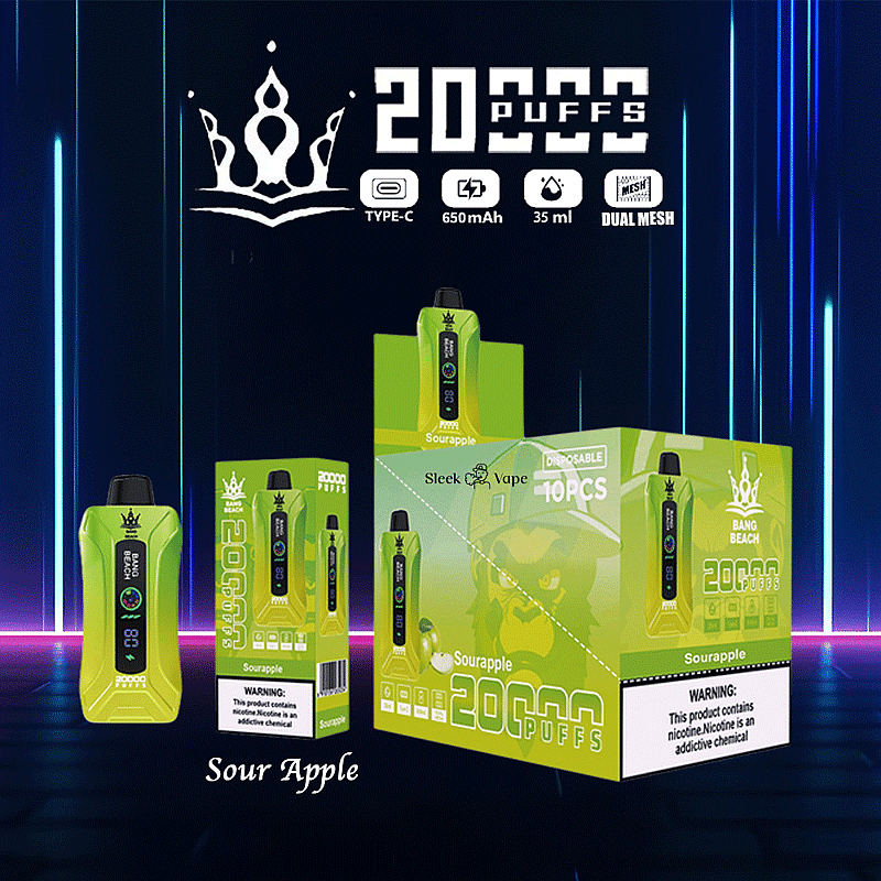 Bang Beach 20000 20K Puffs 0% 2% 3% 5% Nikotin Neue LED-Anzeige Einweg Vape